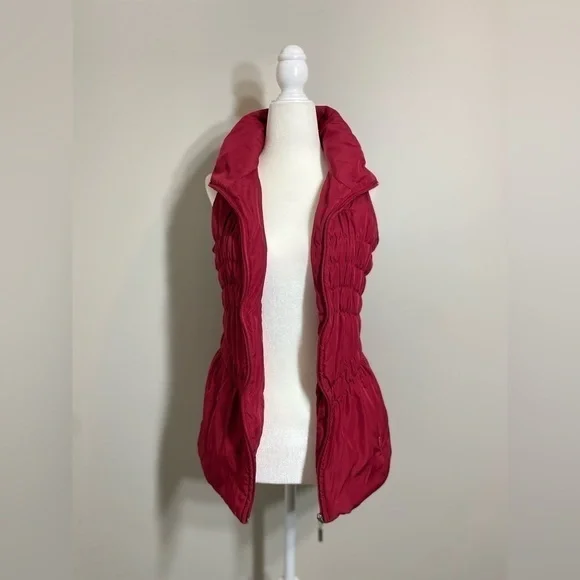 Small New Directions ND Red Scrunch Lightweight Vest w/ Pockets - Picture 7 of 9